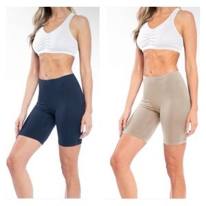 5 Pair! Navy and Tan Bike Shorts!